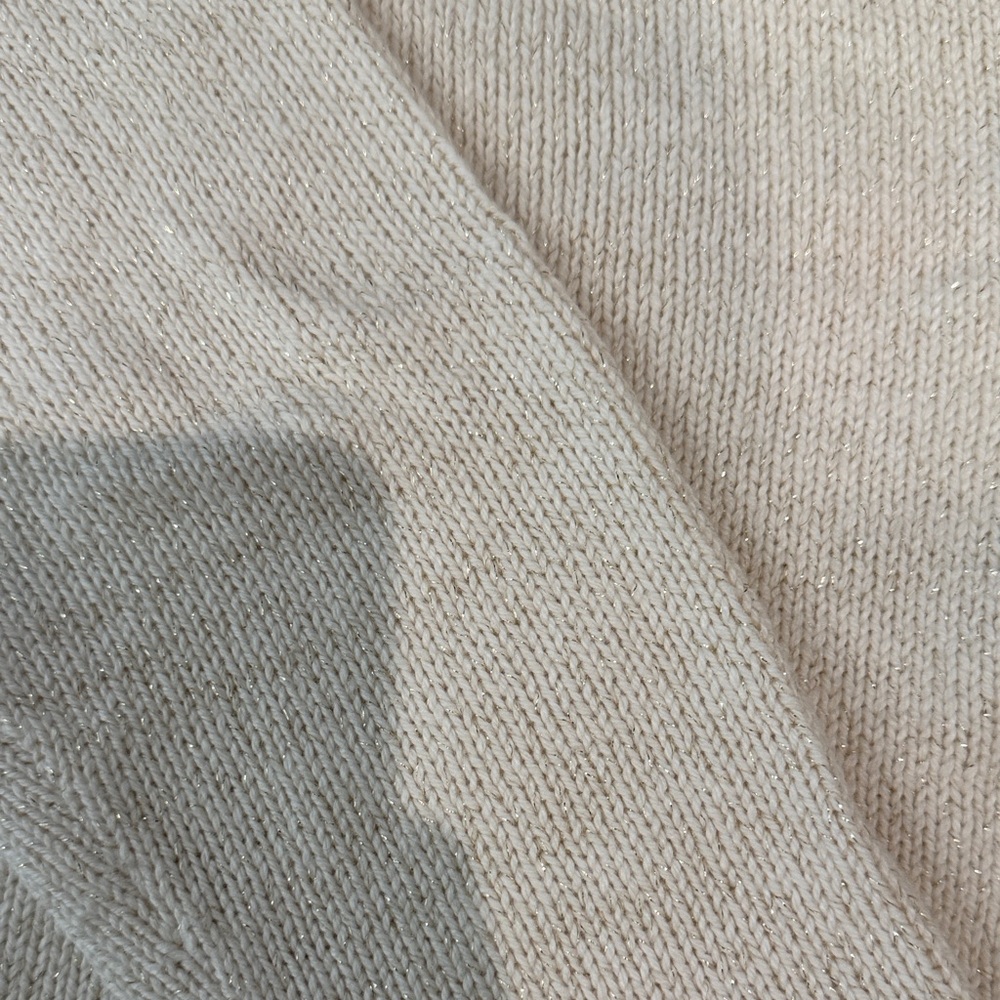 LOFT Cream Sweater with glitter and Colorful Pattern - Picture 4 of 4